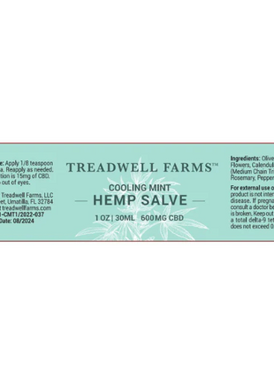 Treadwell Farms Cooling Mint 600mg CBD Salve