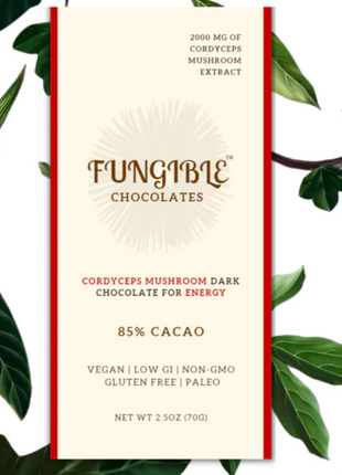Fungible Chocolates Cordyceps Mushroom Dark Chocolate bar 85%