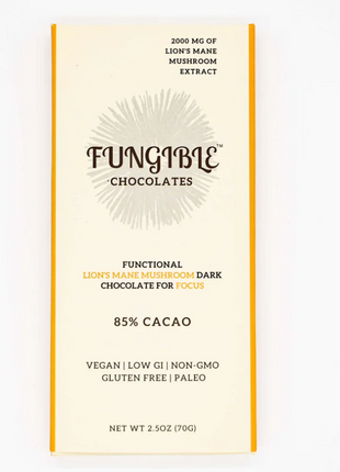 Fungible Chocolates Lion’s Mane Mushroom Dark Chocolate bar 85%