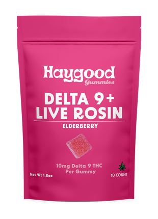 HayGood Farms Delta 9 with Live Rosin Gummies Elderberry (10 ct)