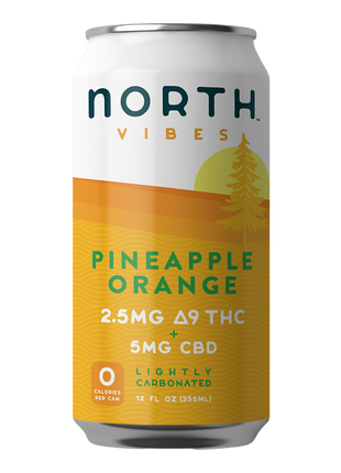 NORTH Vibes THC Pineapple Orange Sparkling Water