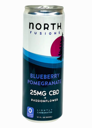 NORTH Fusions CBD  Blueberry Pomegranate + Passionflower Sparkling Water