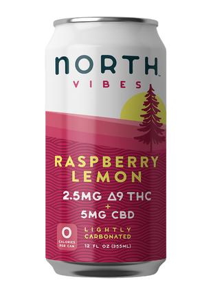 NORTH Vibes THC Raspberry Lemon Sparkling Water