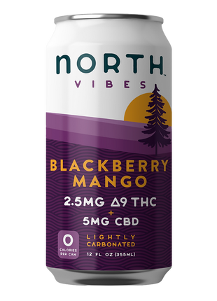 NORTH Vibes THC Blackberry Mango Sparkling Water