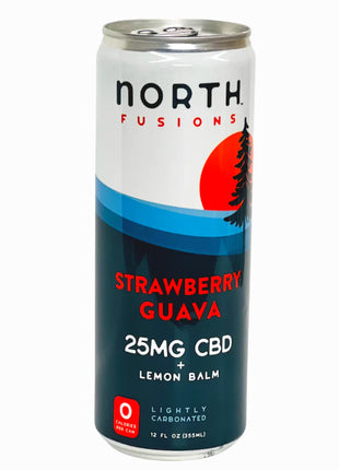 NORTH Fusions Strawberry Guava + Lemon Balm CBD Sparkling Water