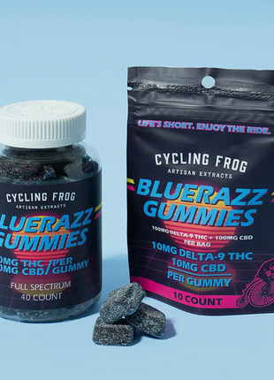 Cycling Frog Blue Raz THC and CBD Gummies