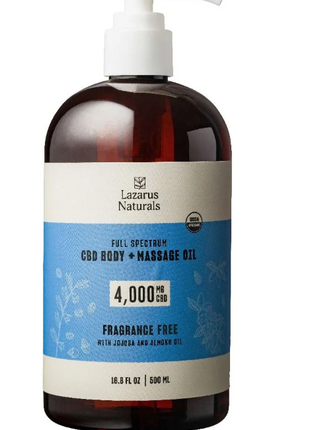 Lazarus Naturals Full Spectrum CBD Massage + Body Oil