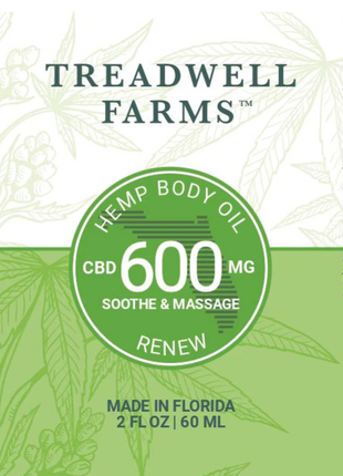 Treadwell Farms Renew 600mg CBD Hemp Body Oil