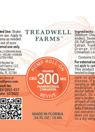 Treadwell Farms Revive 300mg CBD Roll On